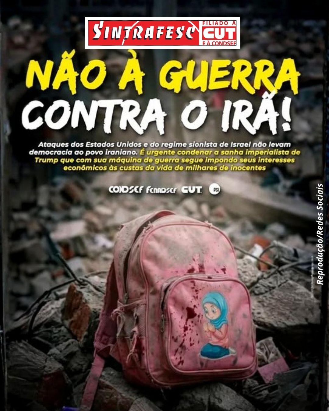 Não à guerra contra o Irã! Cessar imediatamente os bombardeios!