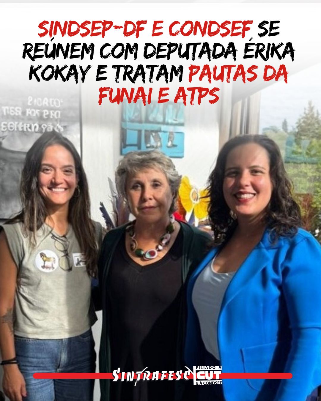 Sindsep-DF e Condsef se reúnem com deputada Érika Kokay e tratam pautas da Funai e ATPS