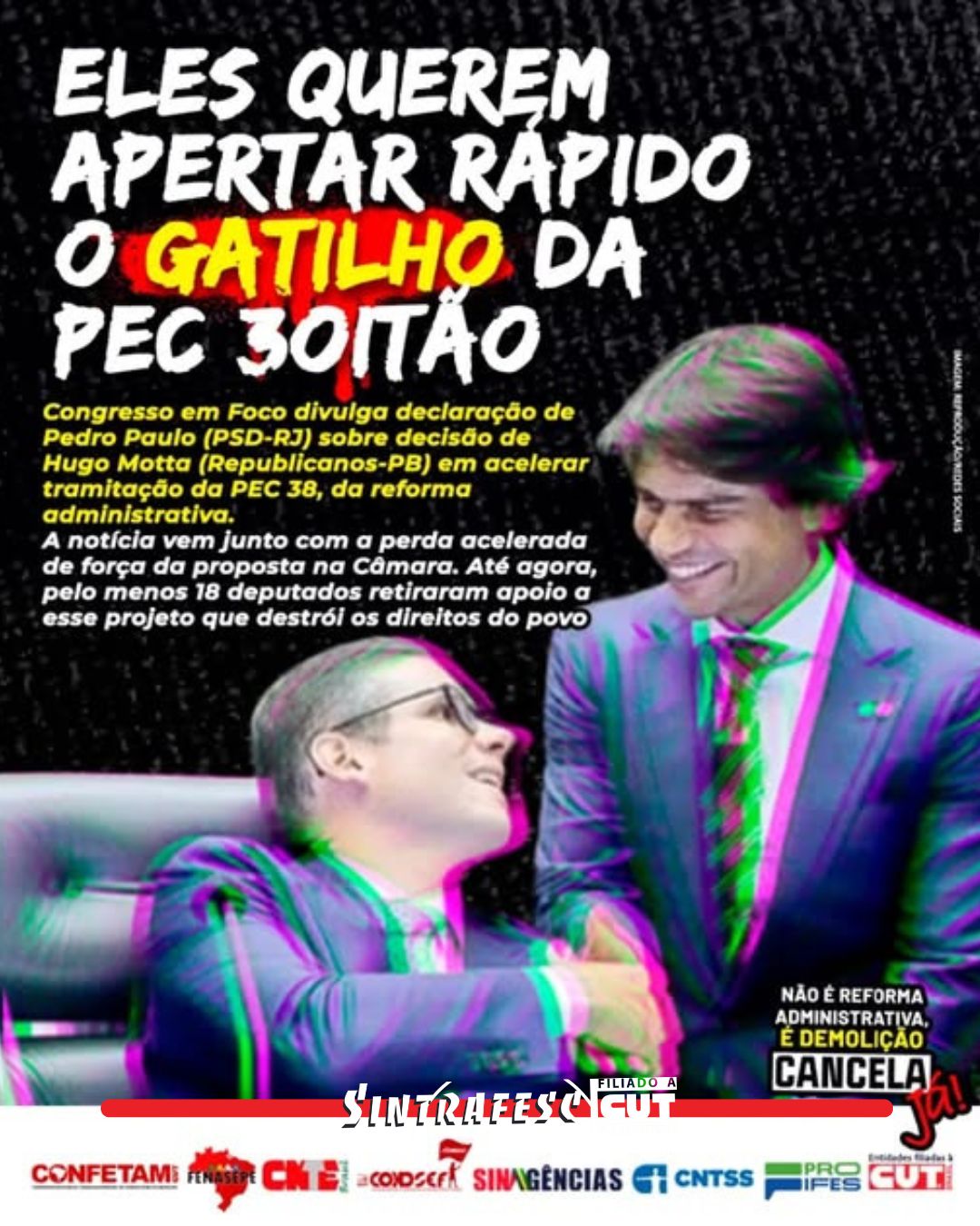 Hugo Motta e Pedro Paulo querem apertar rápido o gatilho da PEC3Oitão