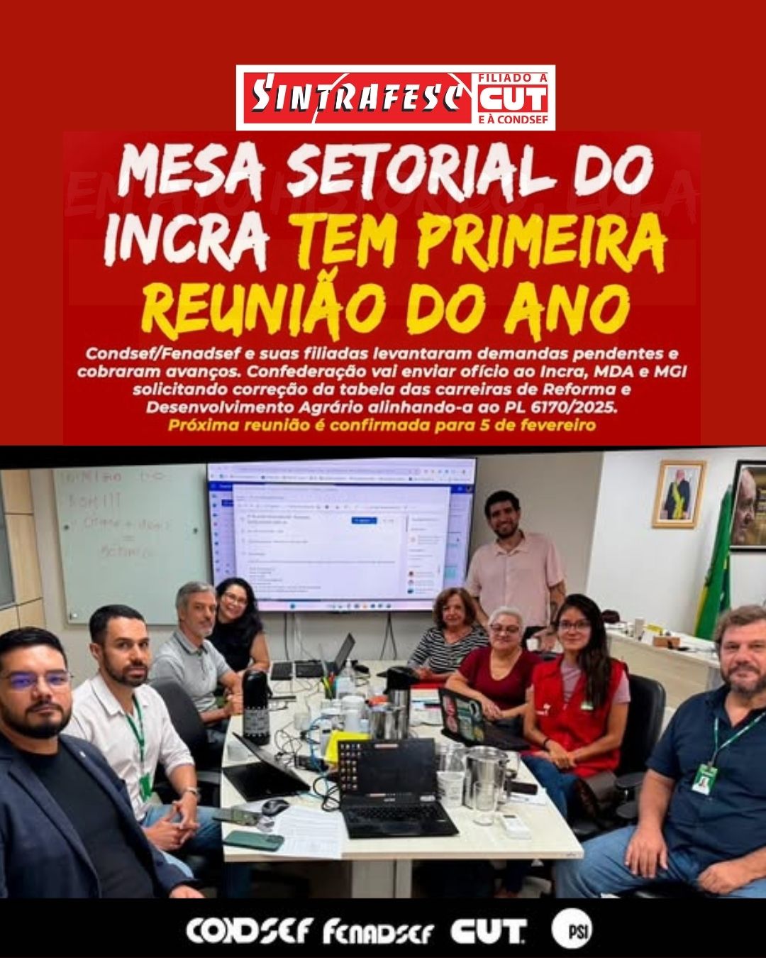 Mesa Setorial do Incra abre 2026 com busca por avanços e correção de distorções salariais