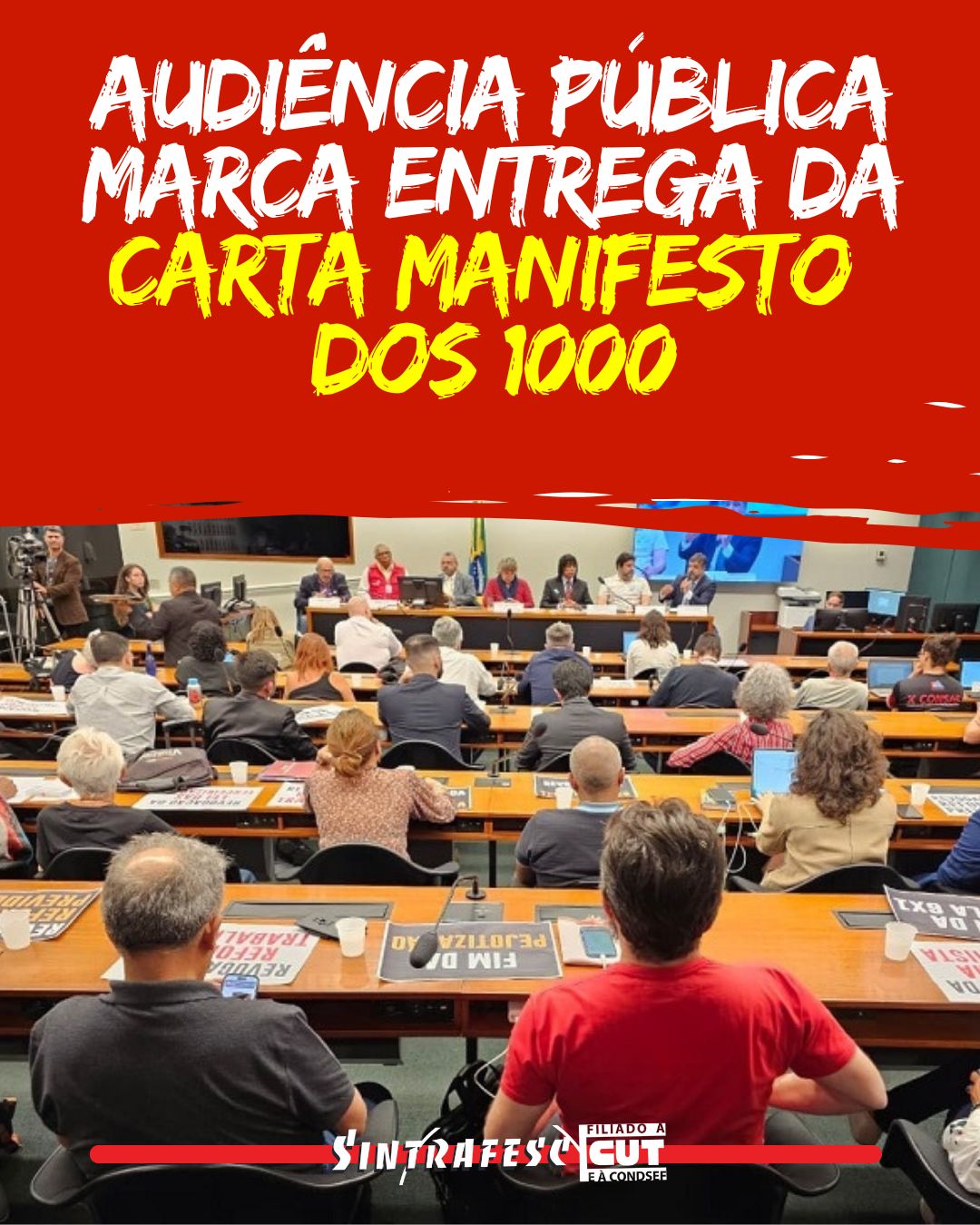 Audiência pública marca entrega da Carta Manifesto dos 1000