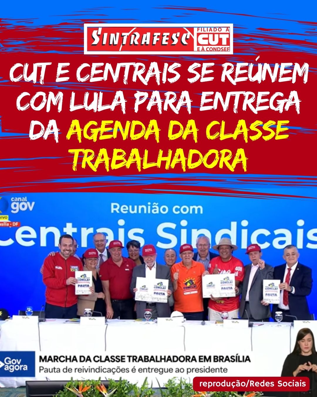 CUT e Centrais se reúnem com Lula para entrega da Agenda da Classe Trabalhadora 