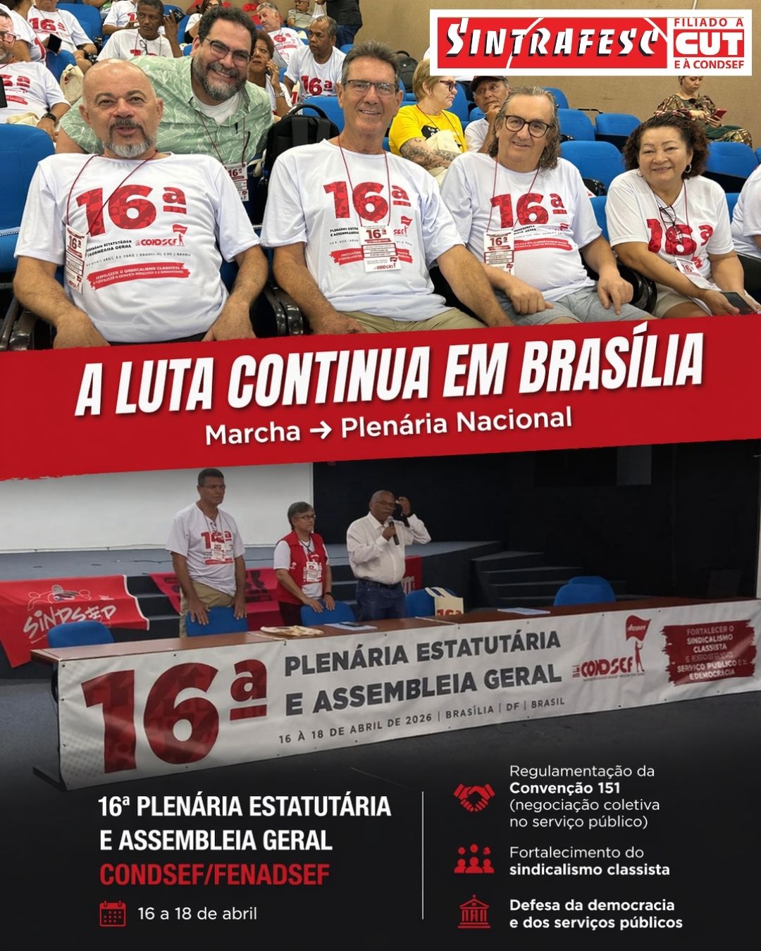 Plenária da Condsef/Fenadsef reúne servidores em Brasília para definir estratégias de luta no serviço público