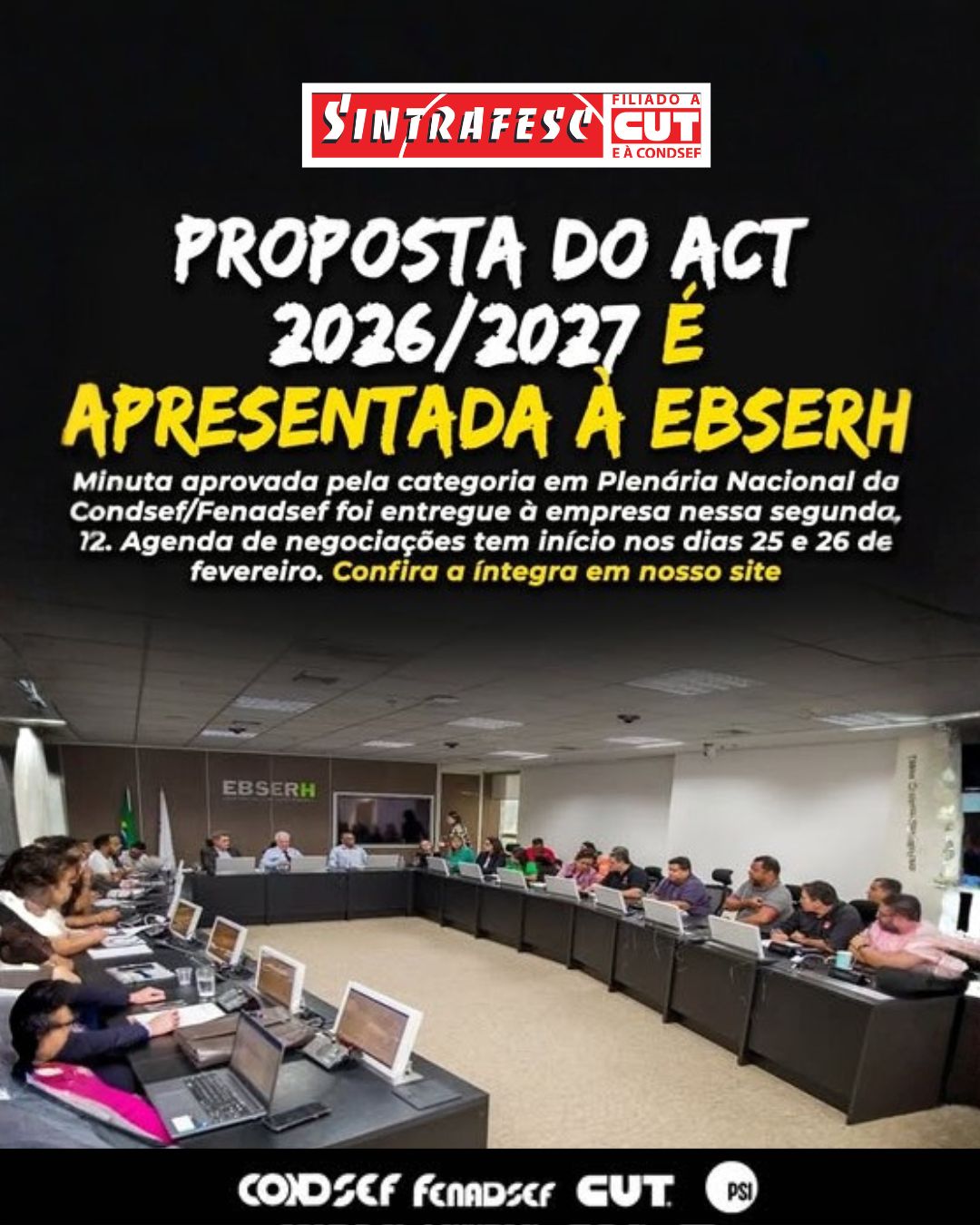 Proposta do ACT 2026/2027 é apresentada à Ebserh