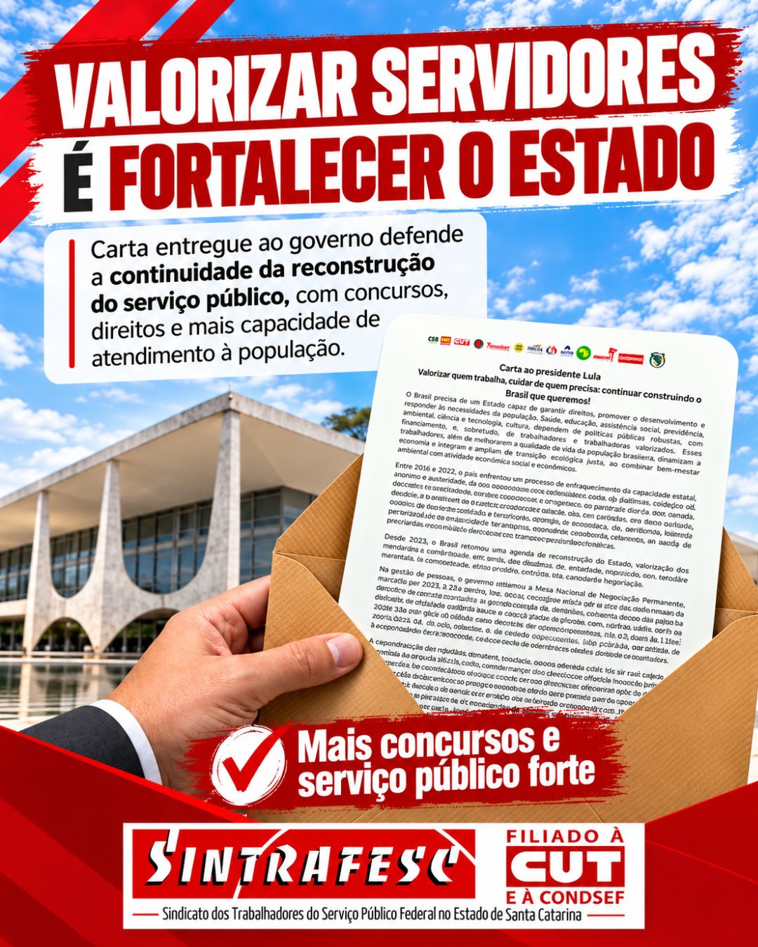 Carta a Lula defende valorização dos servidores e fortalecimento dos serviços públicos