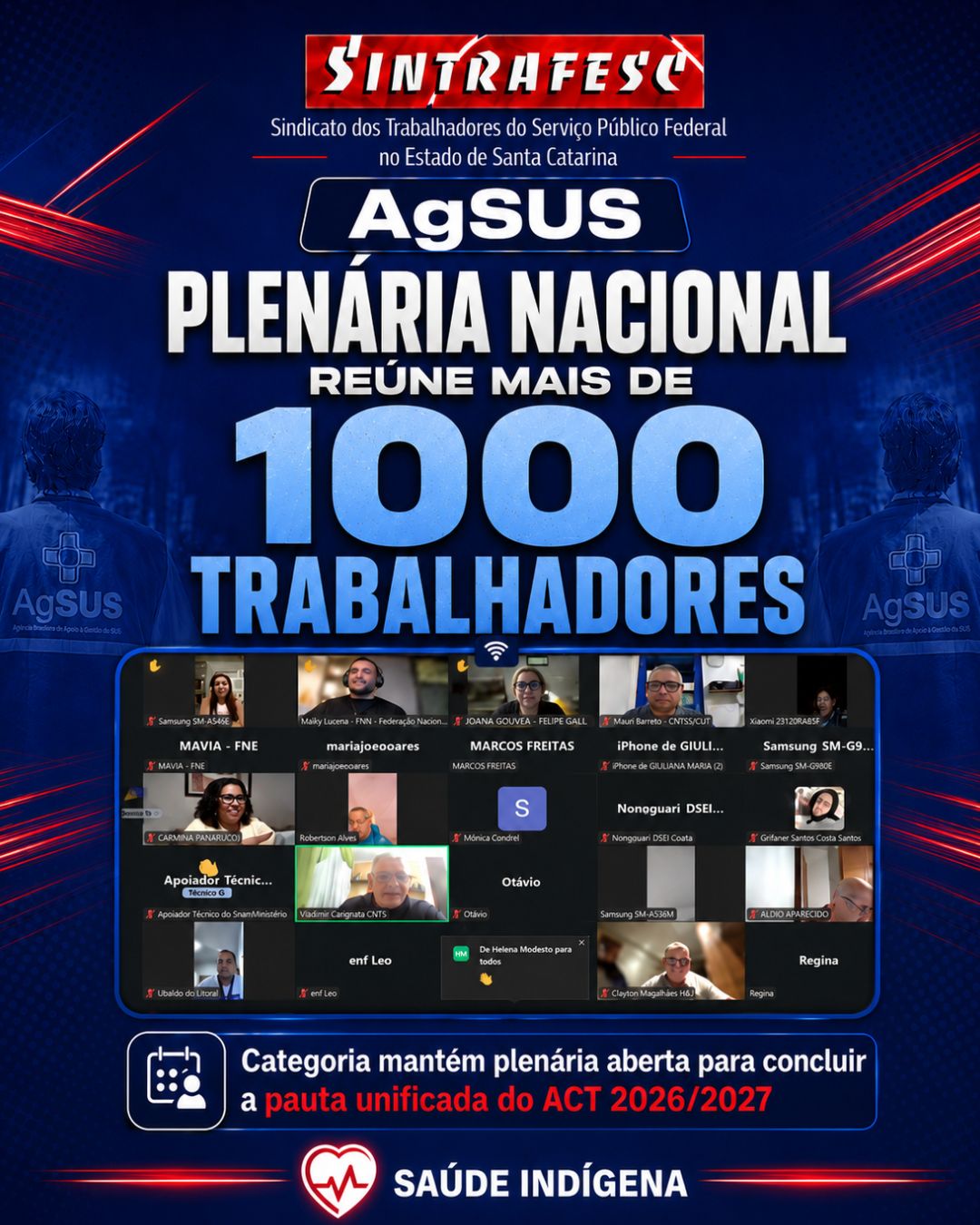 Plenária Nacional da AgSUS reúne mais de mil trabalhadores
