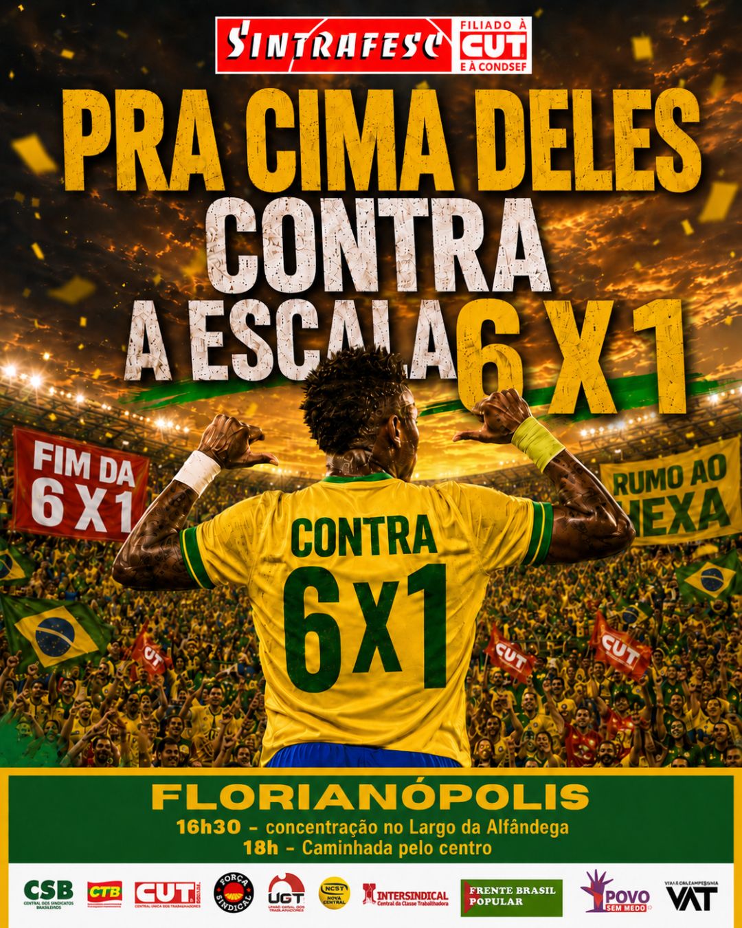 30 de junho será dia de mobilização nacional pelo fim da escala 6x1