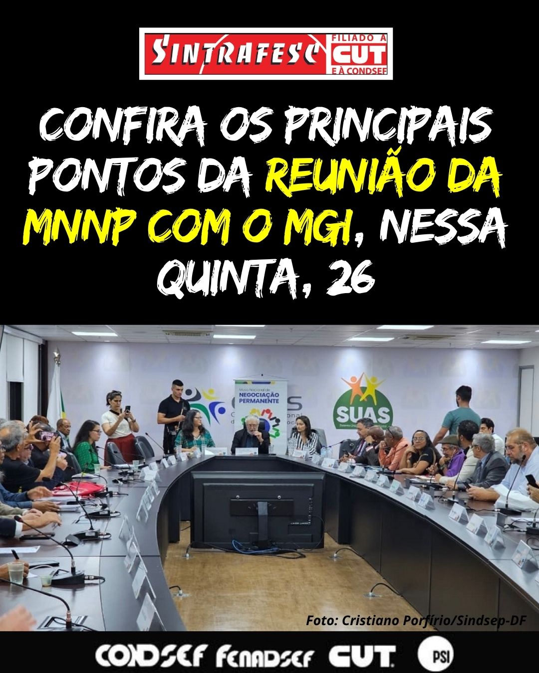 Confira os principais pontos da reunião da MNNP com o MGI, nessa quinta, 26