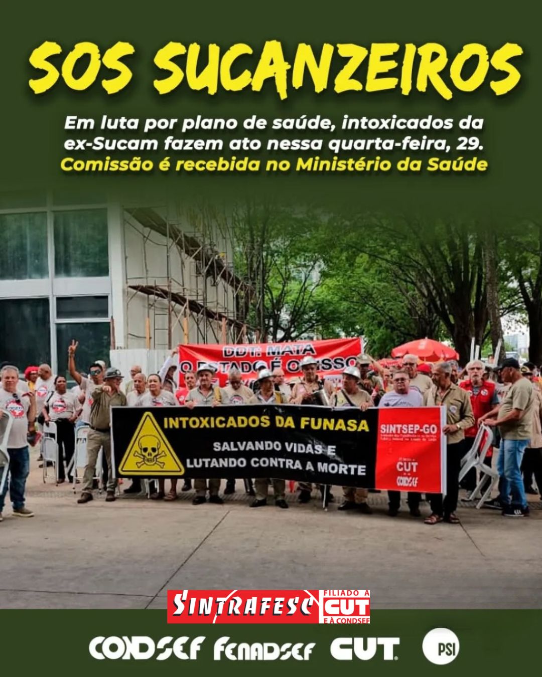 Servidores da ex-Sucam são recebidos no Ministério da Saúde e esperam que PEC 101 avance