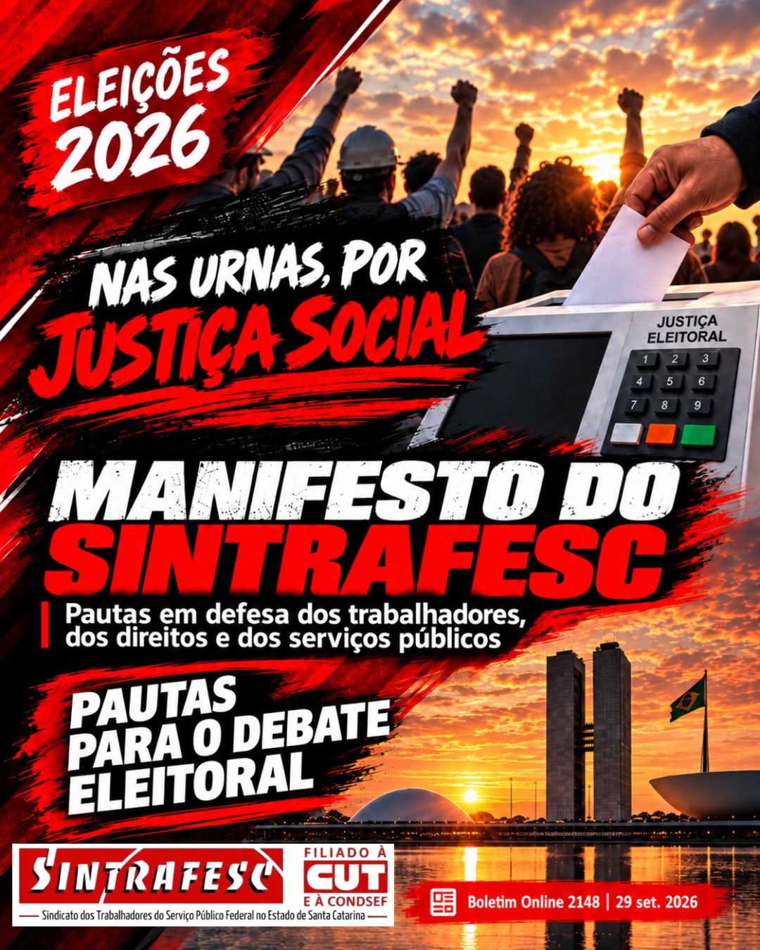 ELEIÇÕES 2026 MANIFESTO DO SINTRAFESC